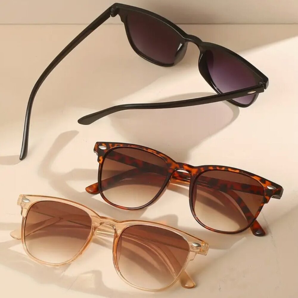 NIP Vintage Square Sunglasses, CHAMPAGNE, Anti-Glare (One Pair) - Picture 5 of 5